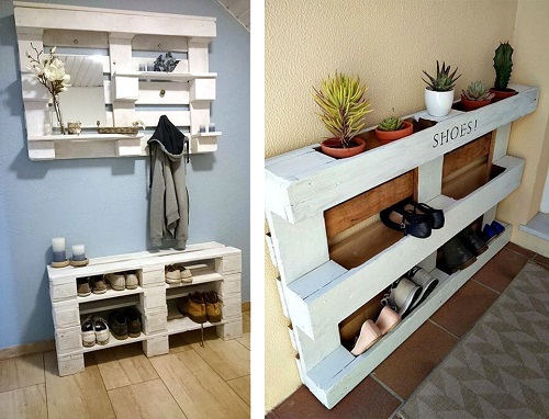 Giá để giầy pallet gỗ