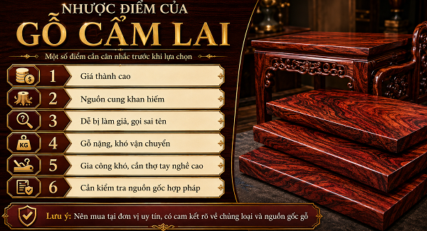 Nhược điểm gỗ cẩm lai