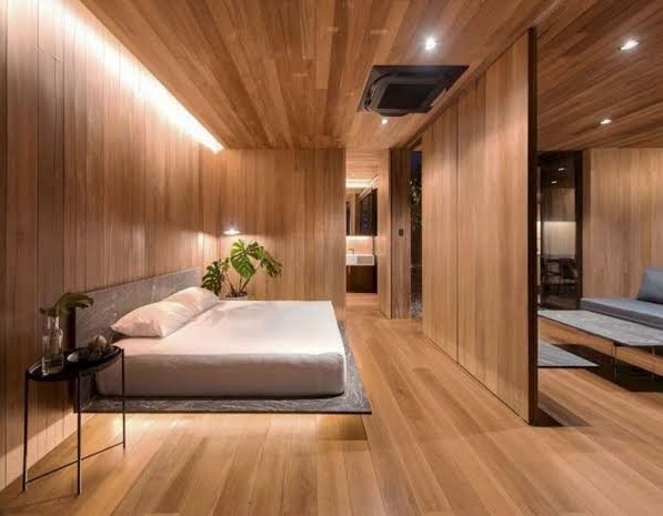 Ốp nội thất trần, tường, sàn gỗ Căm Xe