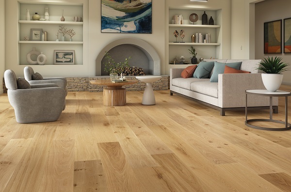 Sàn gỗ Sồi Trắng lắp phòng khách