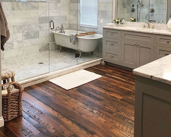 Sàn gỗ tone mộc nâu đậm, màu đặc biệt mang phong cách cổ điển