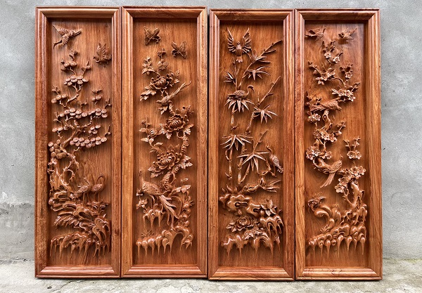 Tranh tứ quý hương đá