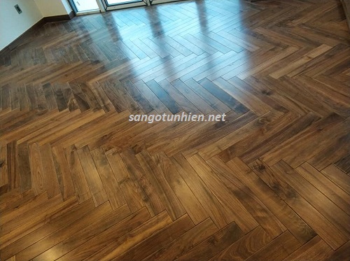 Ván sàn óc chó lắp kiểu xương cá