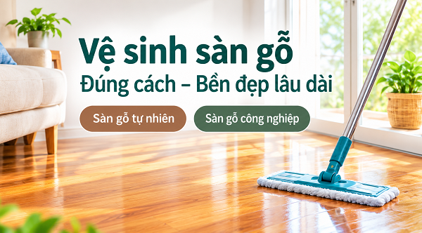 vệ sinh sàn gỗ đúng cách